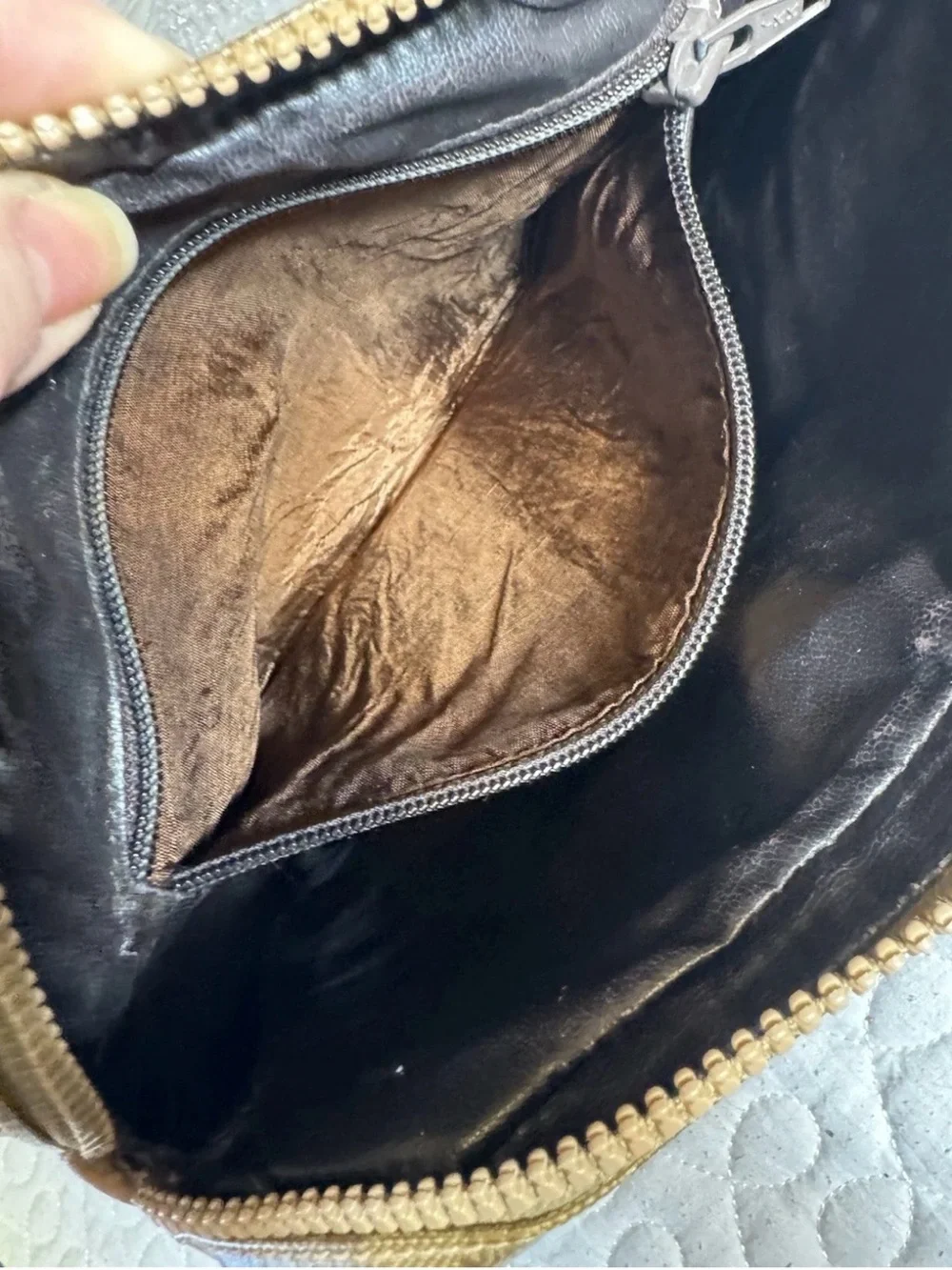 Celine Vintage Brown/Tan Macadam Makeup/Portfolio Bag